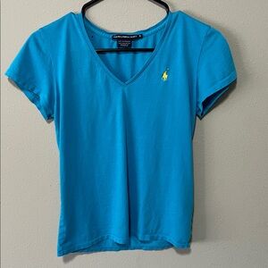 Polo by Ralph Lauren Women's Turquoise V-Neck Tee